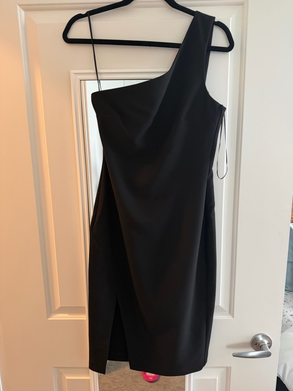 Likely Black One-Shoulder Asymmetric Cocktail Dress